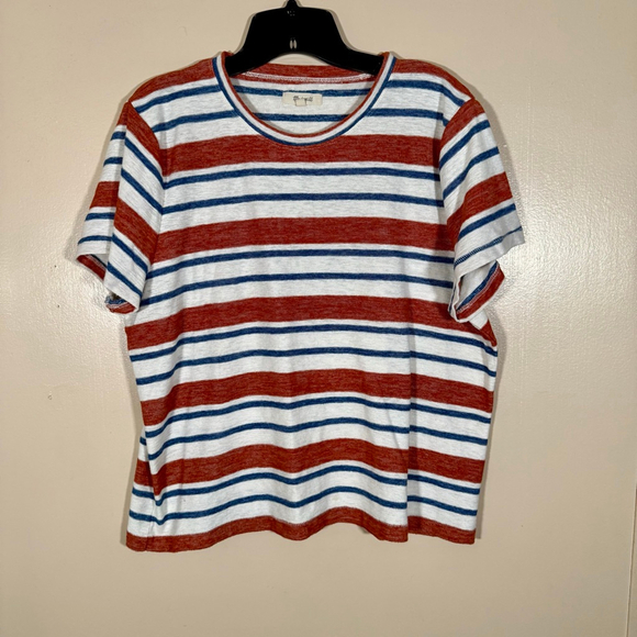 Madewell Tops - Women's Madewell Hifi Shrunken Crew Striped Short Sleeve Tee XXL